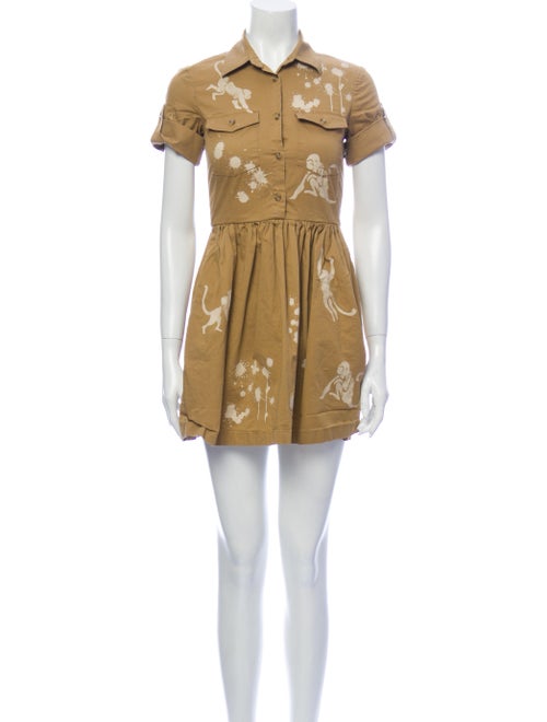 Red Valentino Printed Mini Dress Red