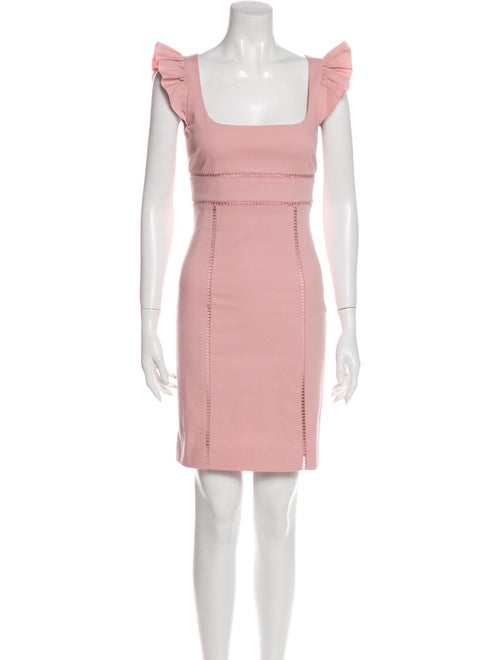 Red Valentino Square Neckline Mini Dress Red