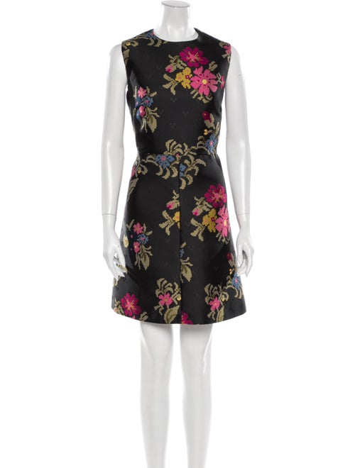 Red Valentino Floral Print Mini Dress Red