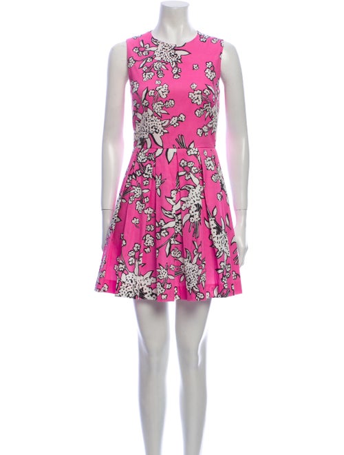 Red Valentino Floral Print Mini Dress Red