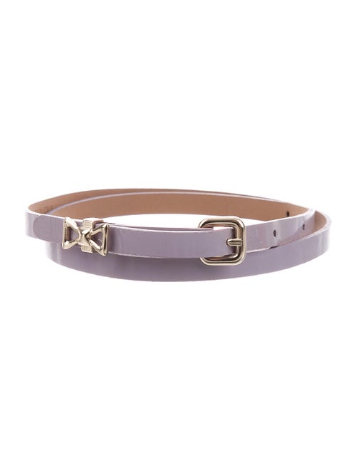 Red Valentino Patent Leather Skinny Waist Belt Red