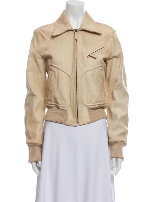 Red Valentino Leather Biker Jacket Red