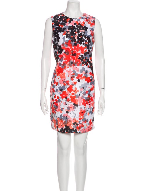 Red Valentino Floral Print Mini Dress Red