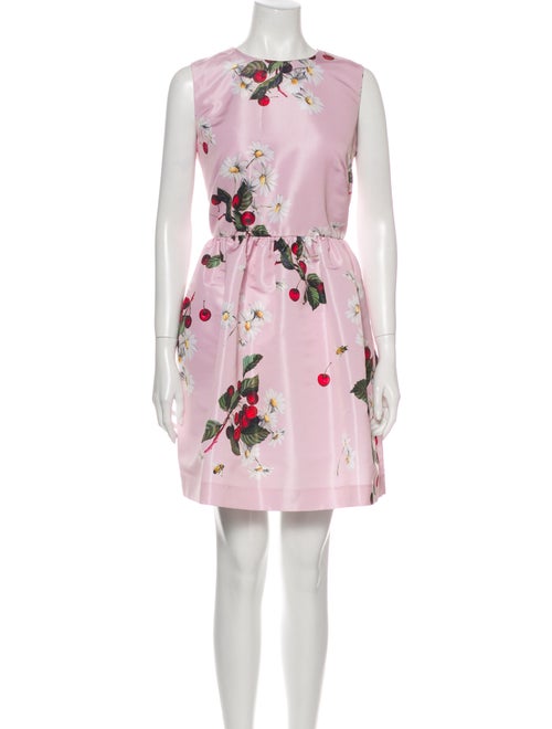 Red Valentino Floral Print Mini Dress Red