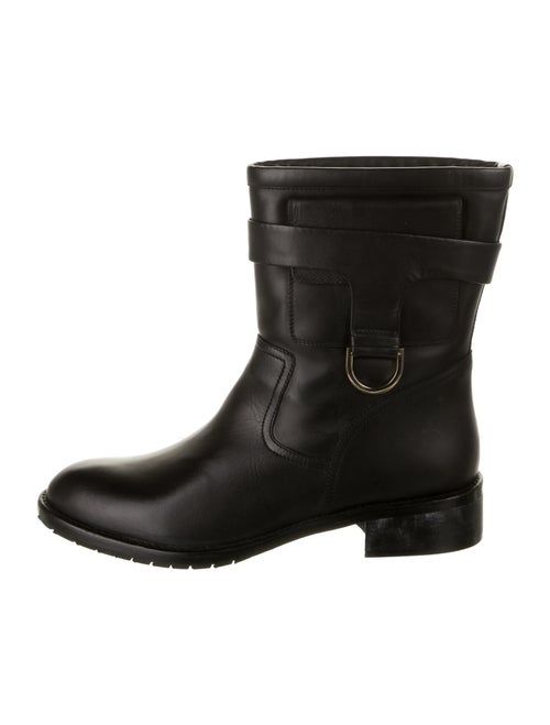 Red Valentino Leather Moto Boots Red