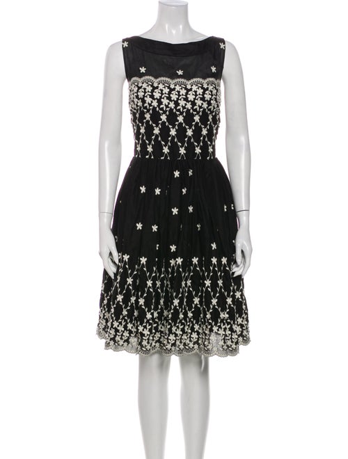 Red Valentino Floral Print Knee-Length Dress w/ Ta