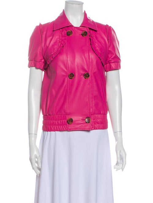 Red Valentino Lamb Leather Jacket Red