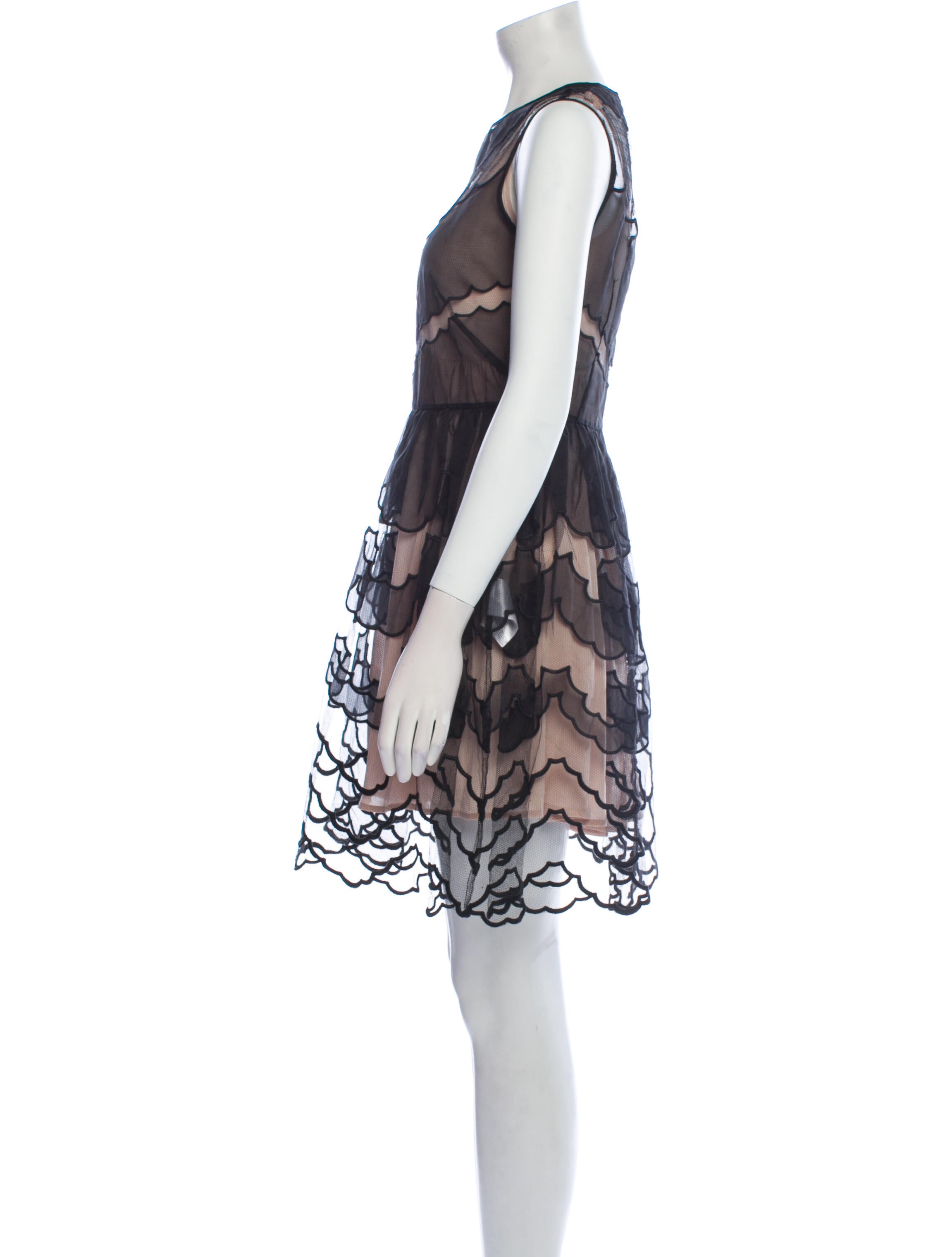 Red Valentino Lace Pattern Knee-Length Dress