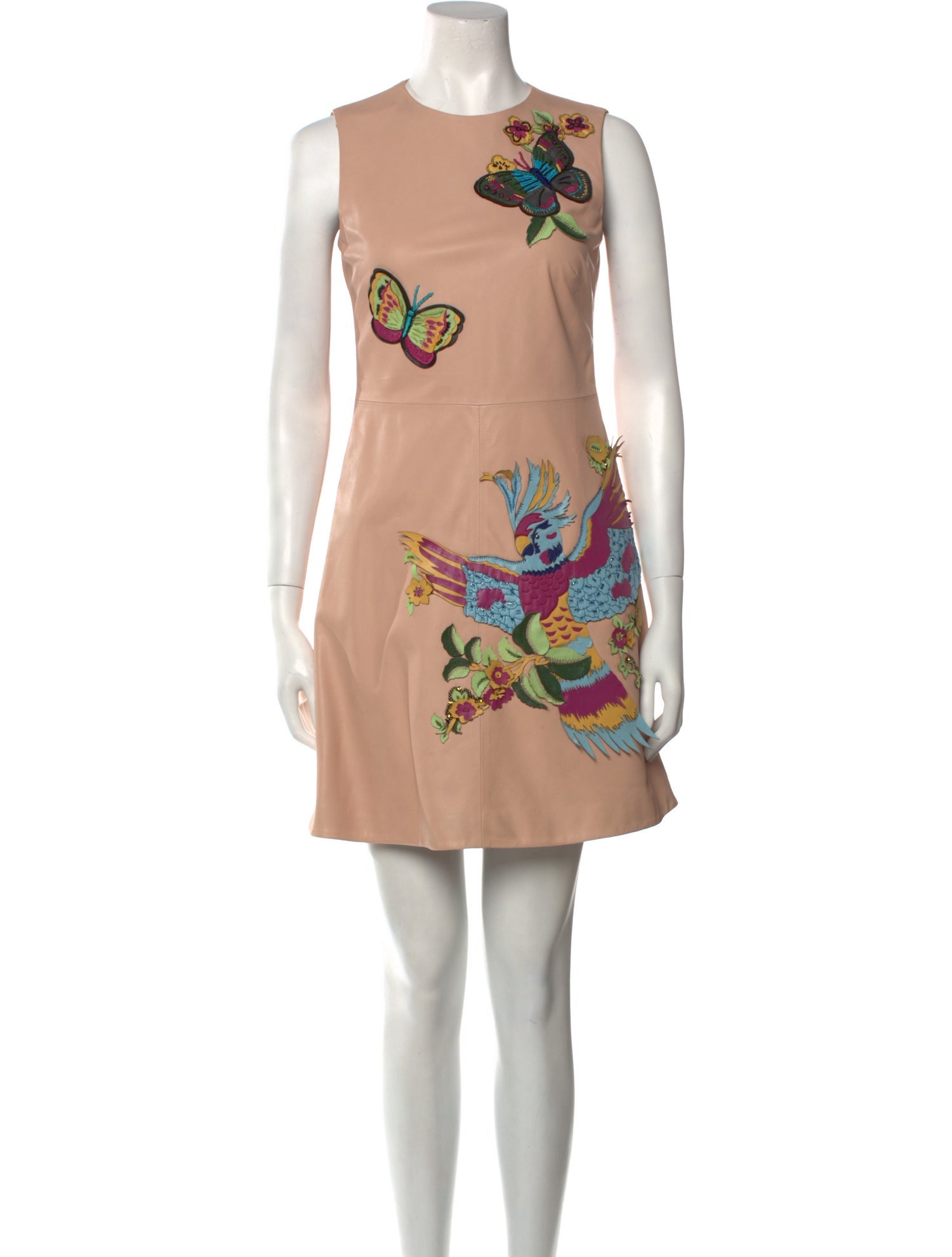 Red Valentino Lamb Leather Mini Dress