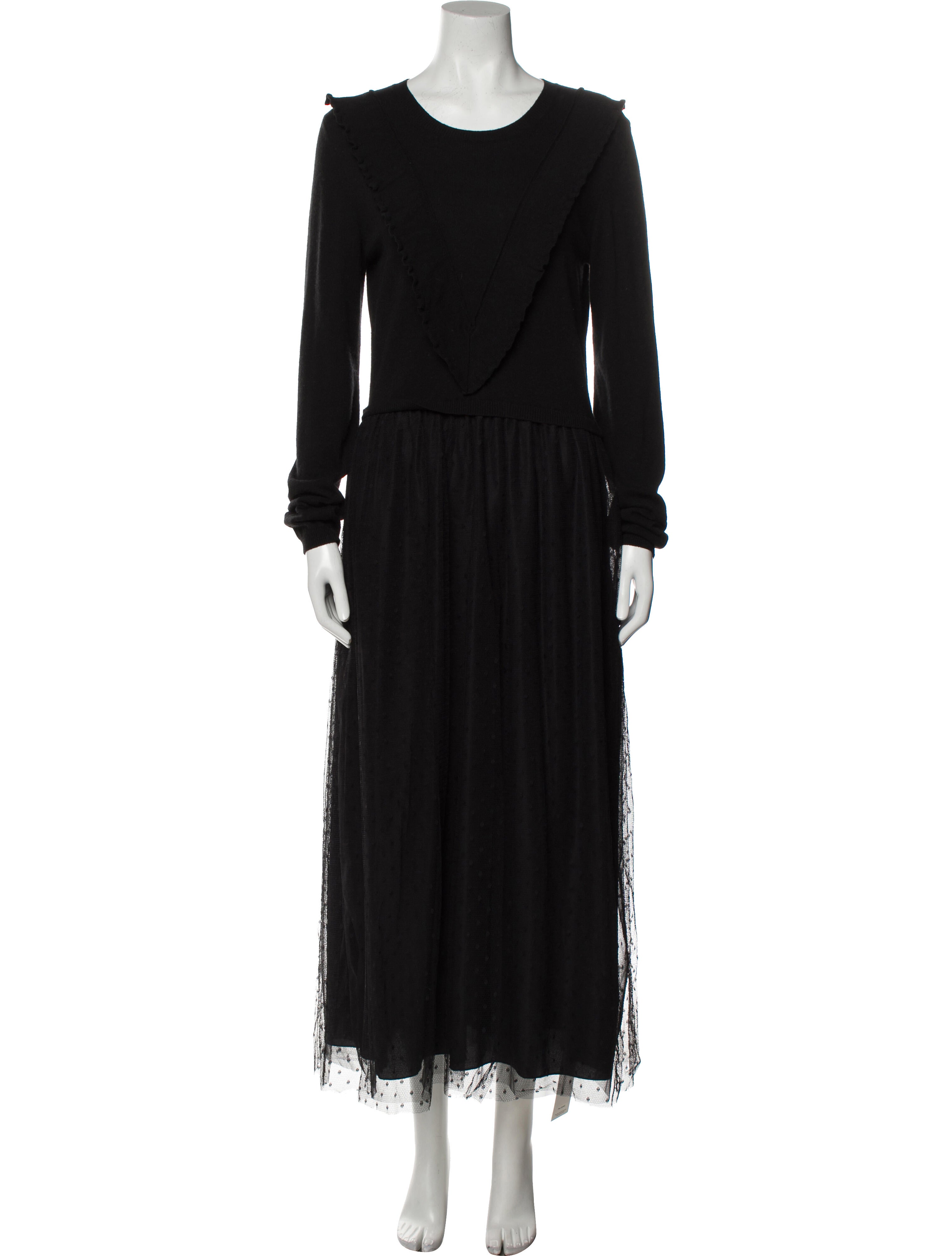 Red Valentino Scoop Neck Long Dress