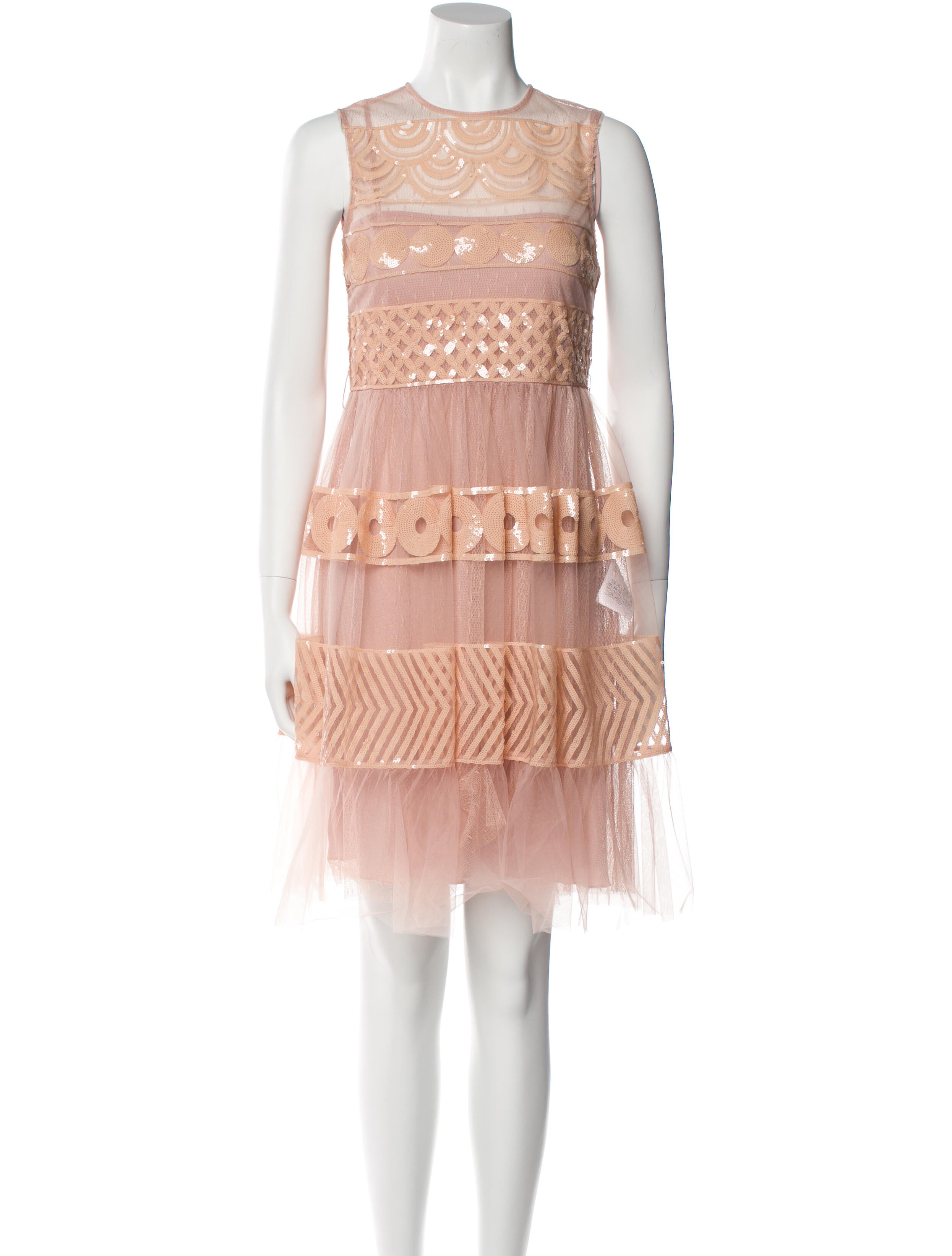 Red Valentino Crew Neck Knee-Length Dress