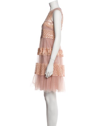 Red Valentino Crew Neck Knee-Length Dress