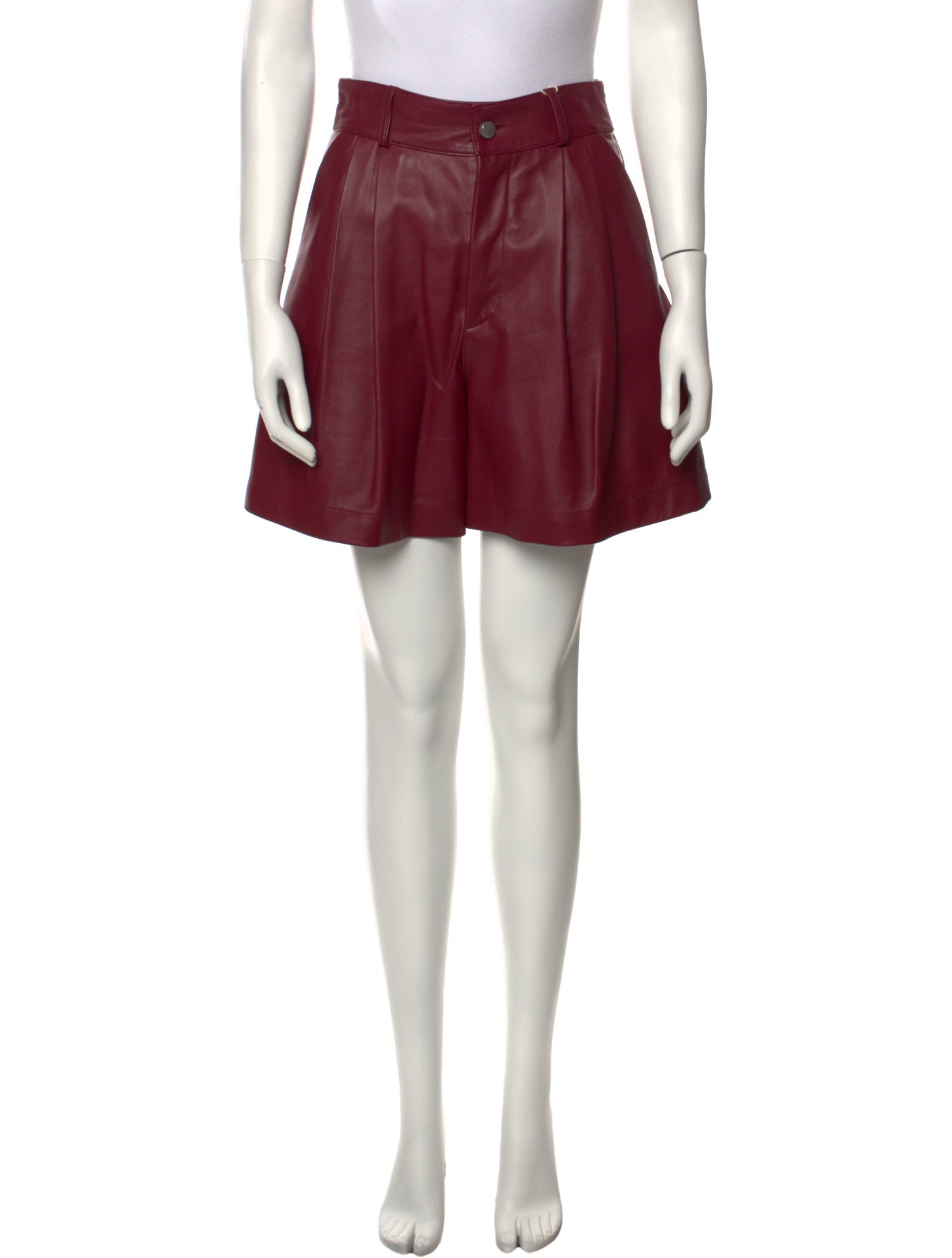 Red Valentino Leather Mini Shorts