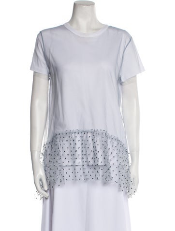 Red Valentino Tops Printed Scoop Neck T-Shirt XS