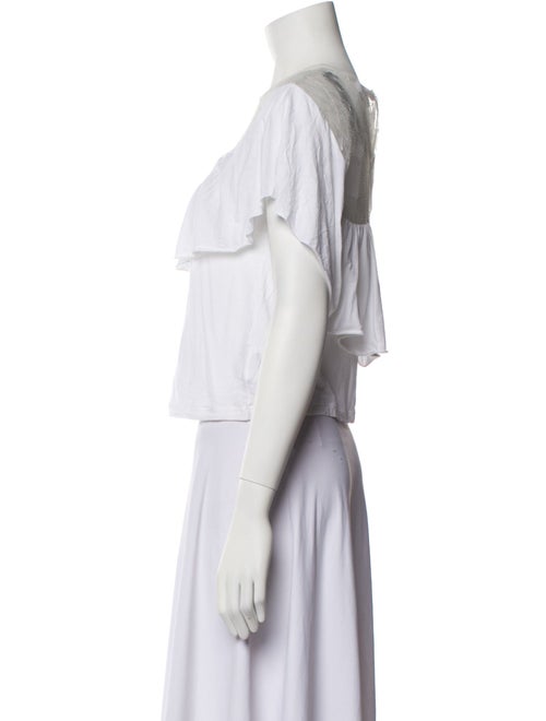 Red Valentino Off-The-Shoulder Short Sleeve Crop Top