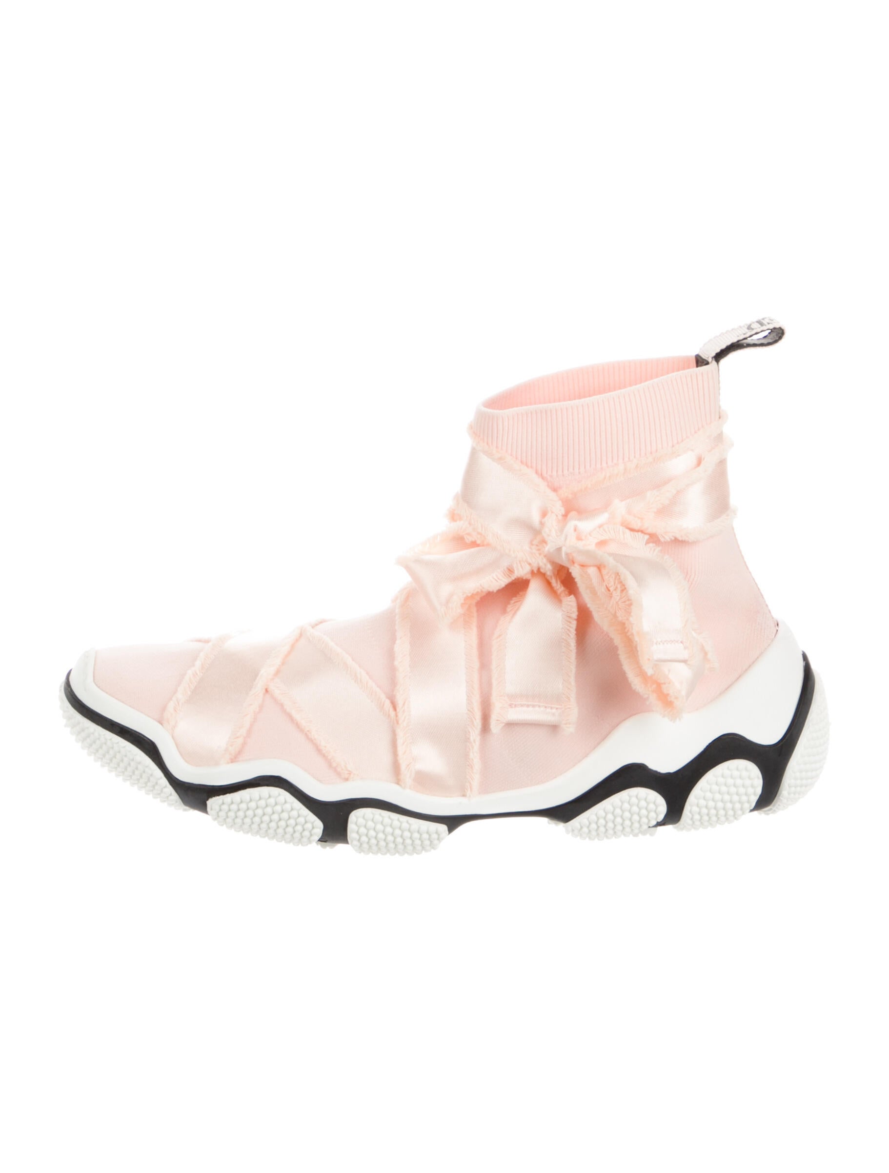 Red Valentino Raw-Edge Trim Sock Sneakers