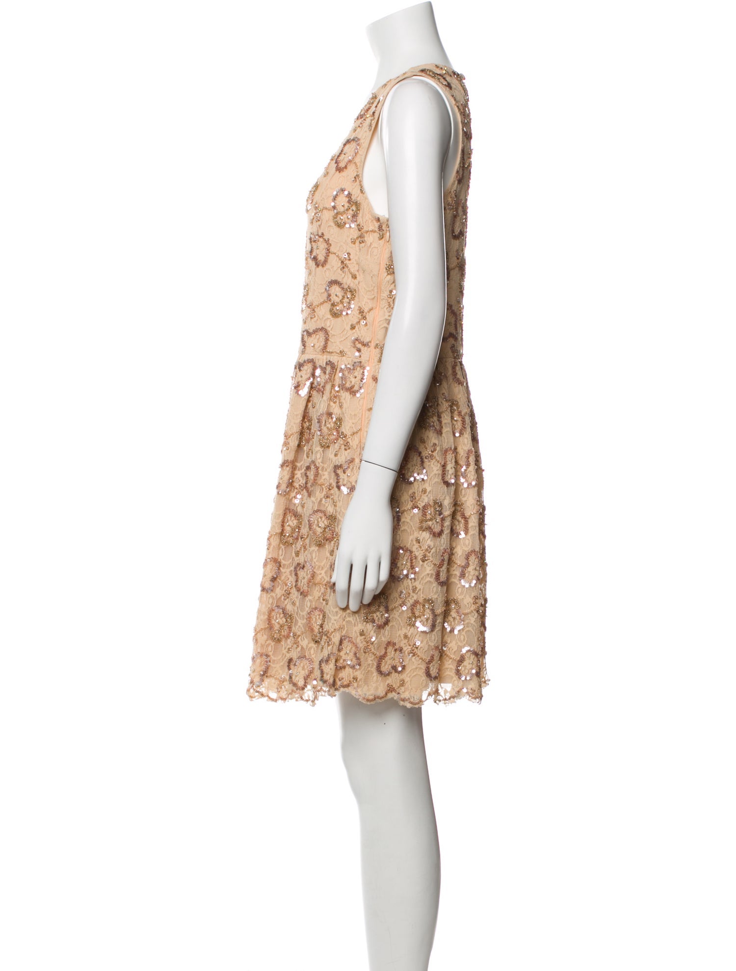 Red Valentino Lace Pattern Mini Dress