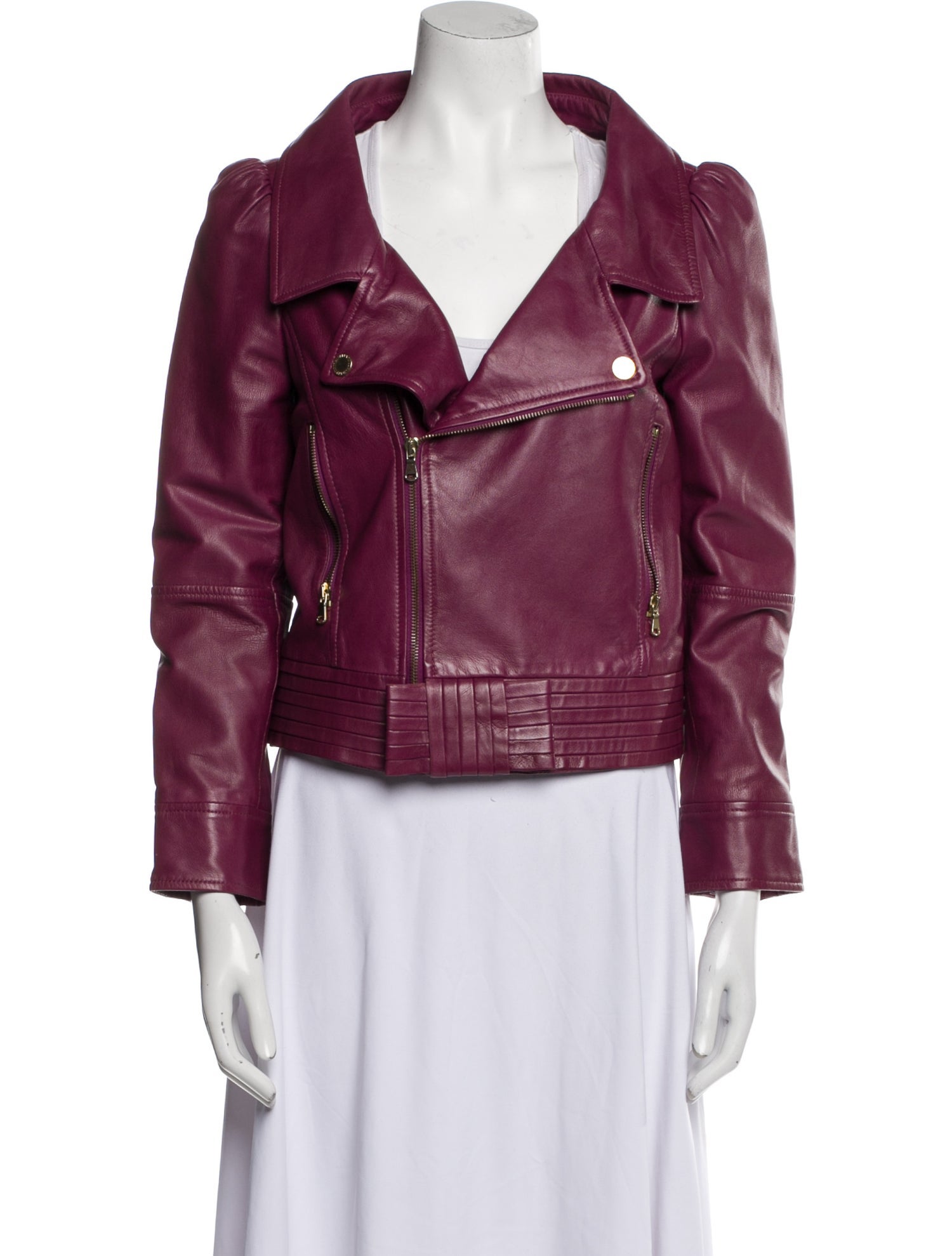 Red Valentino Biker Jacket - Burgundy Jackets, Clothing - WRE84237 ...