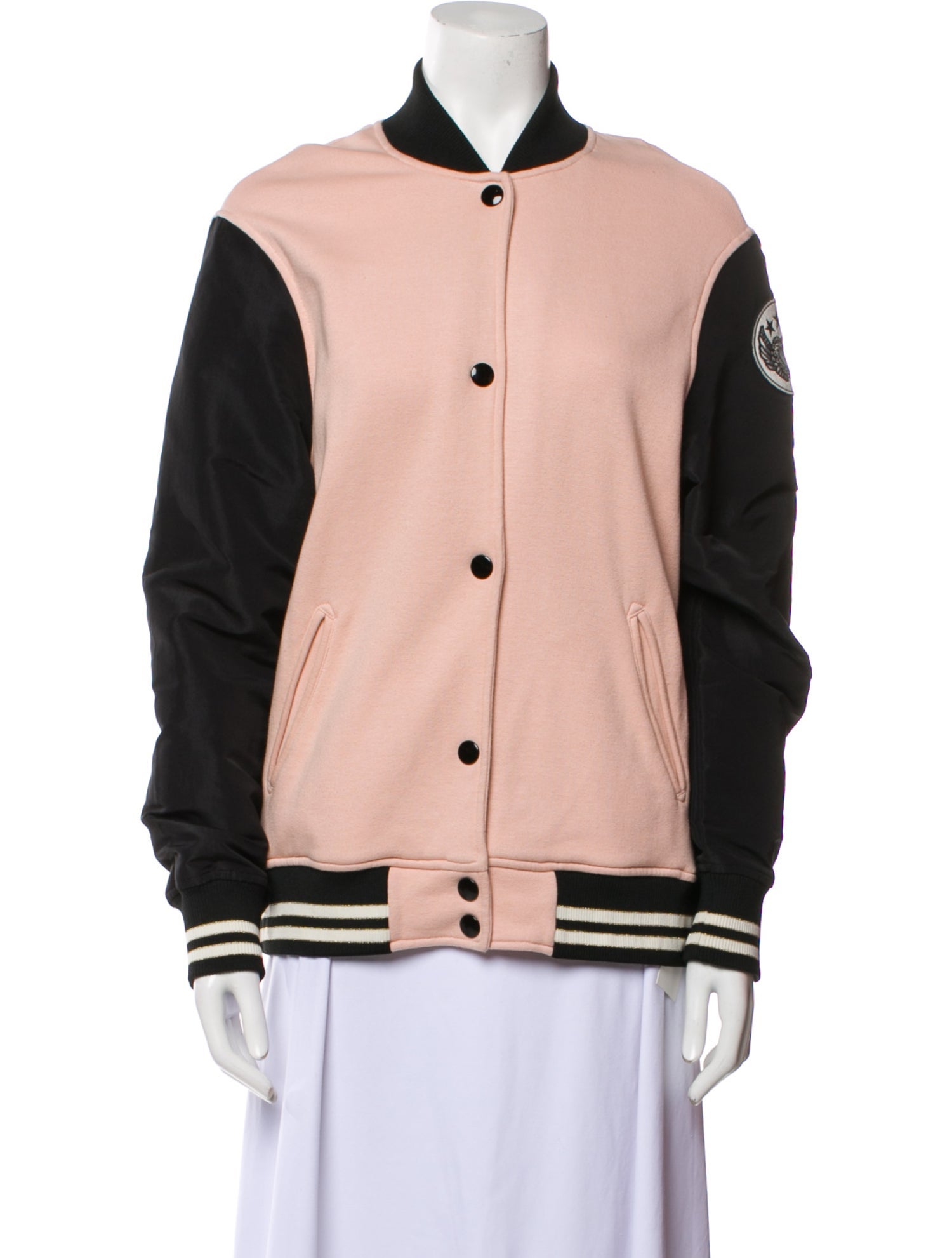 Red Valentino Colorblock Pattern Bomber Jacket