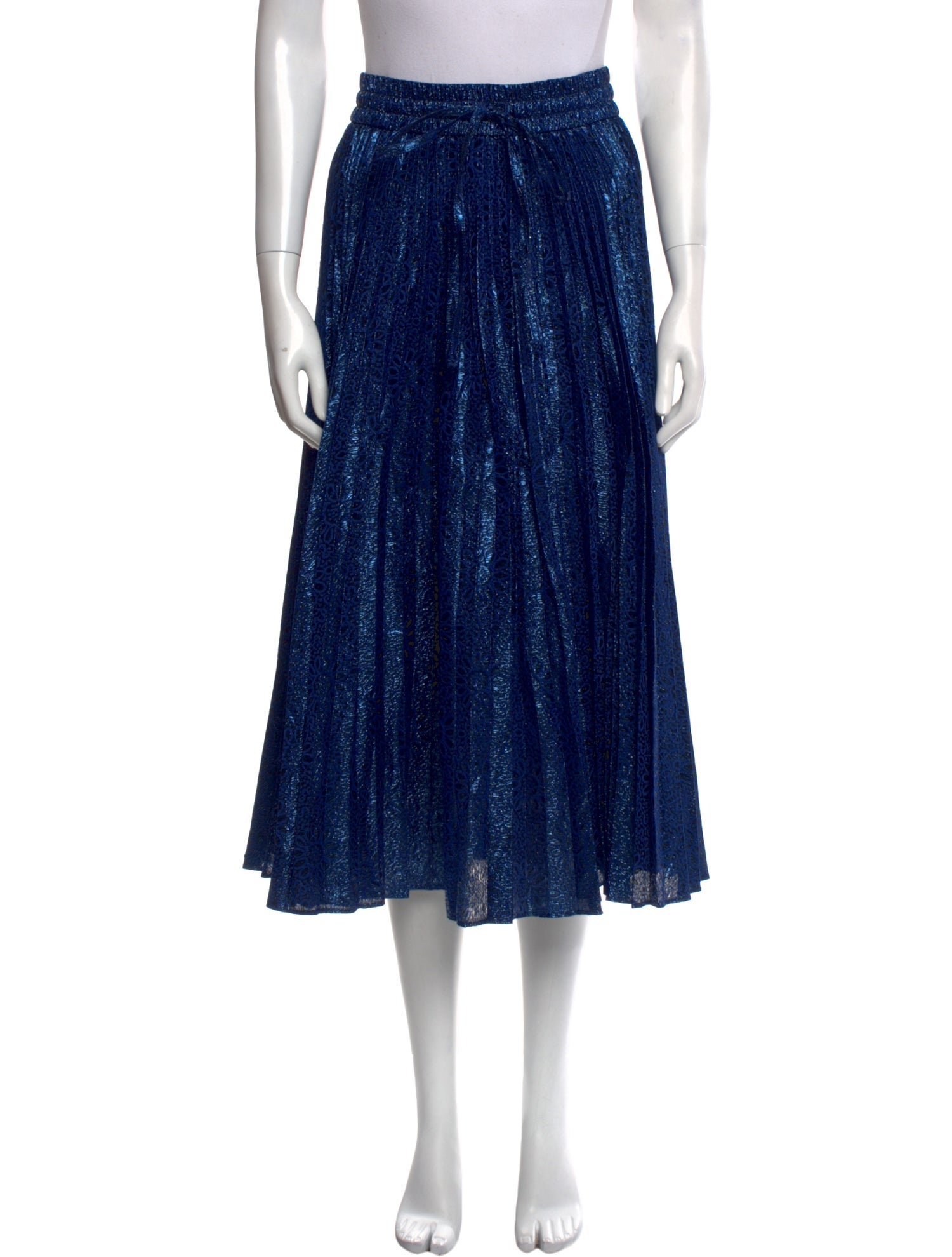 Red Valentino Pleated Accents Midi Length Skirt