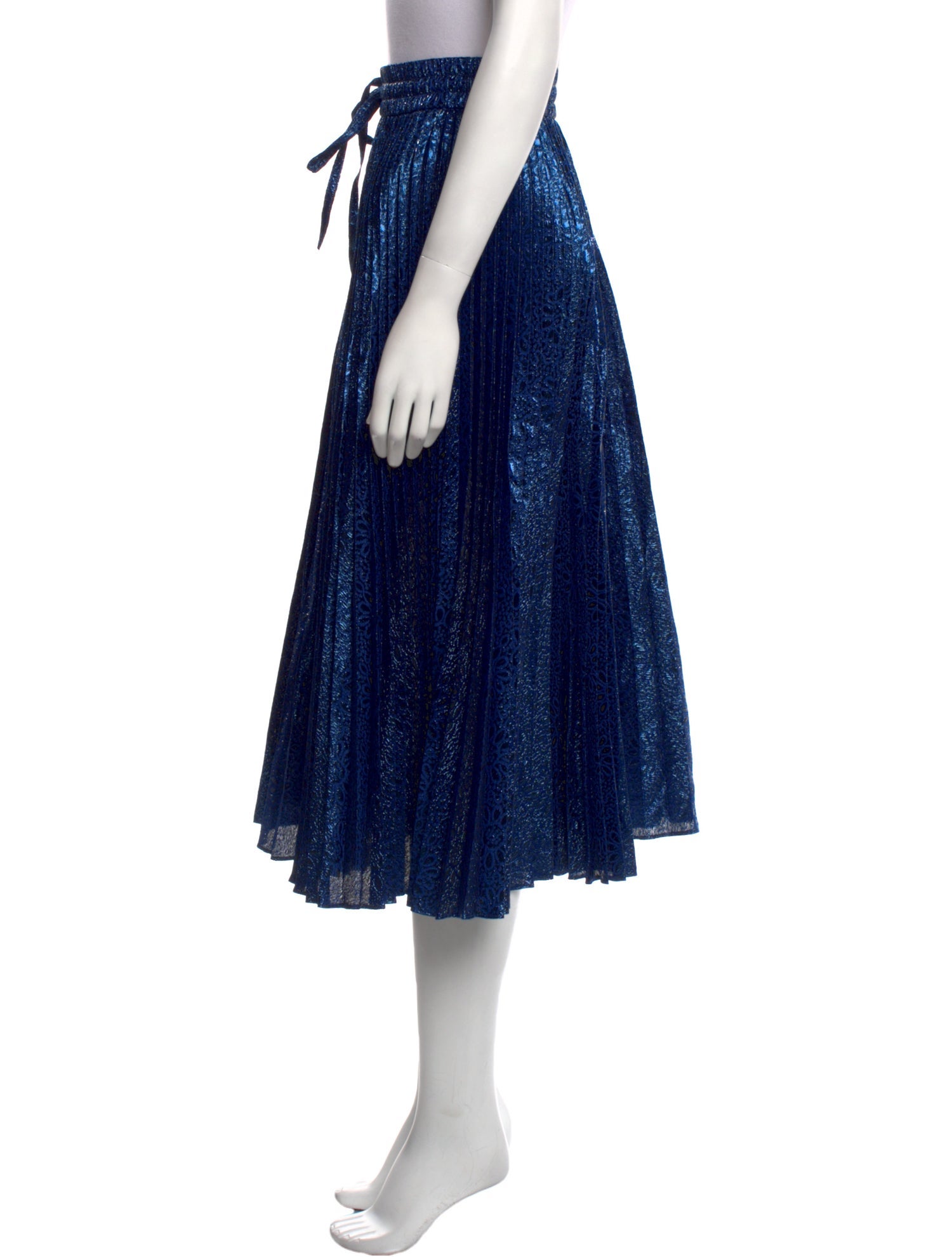 Red Valentino Pleated Accents Midi Length Skirt