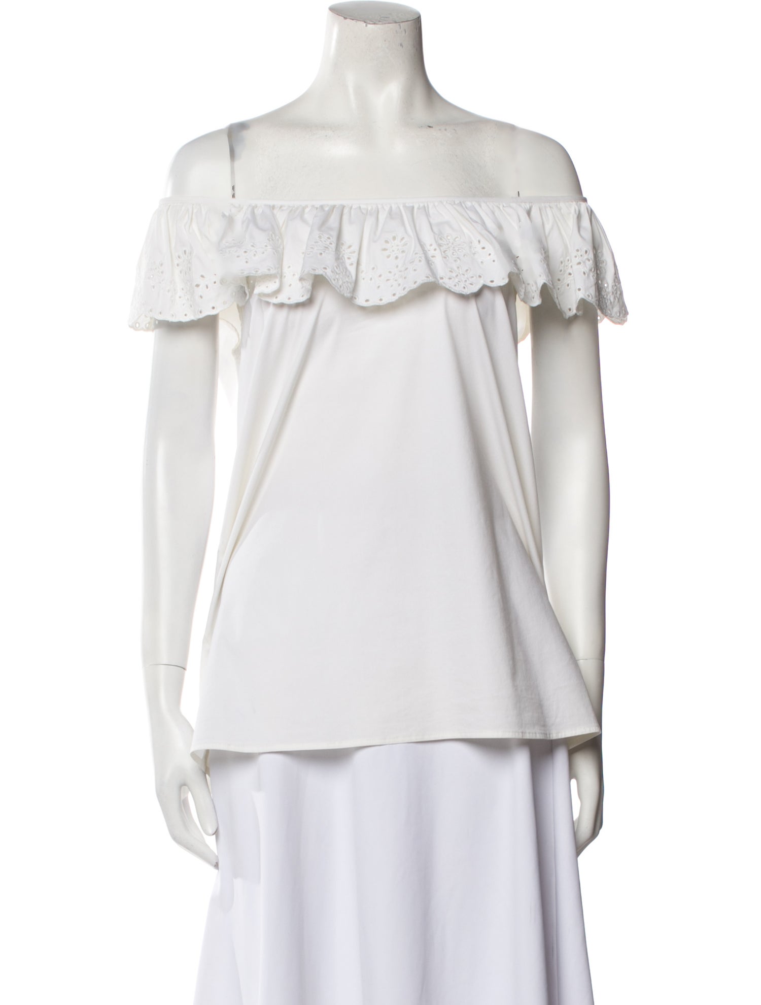 Red Valentino Off-The-Shoulder Short Sleeve Blouse