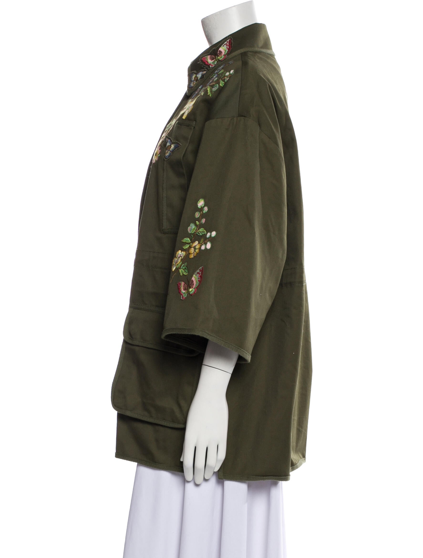 Red Valentino Floral Print Utility Jacket