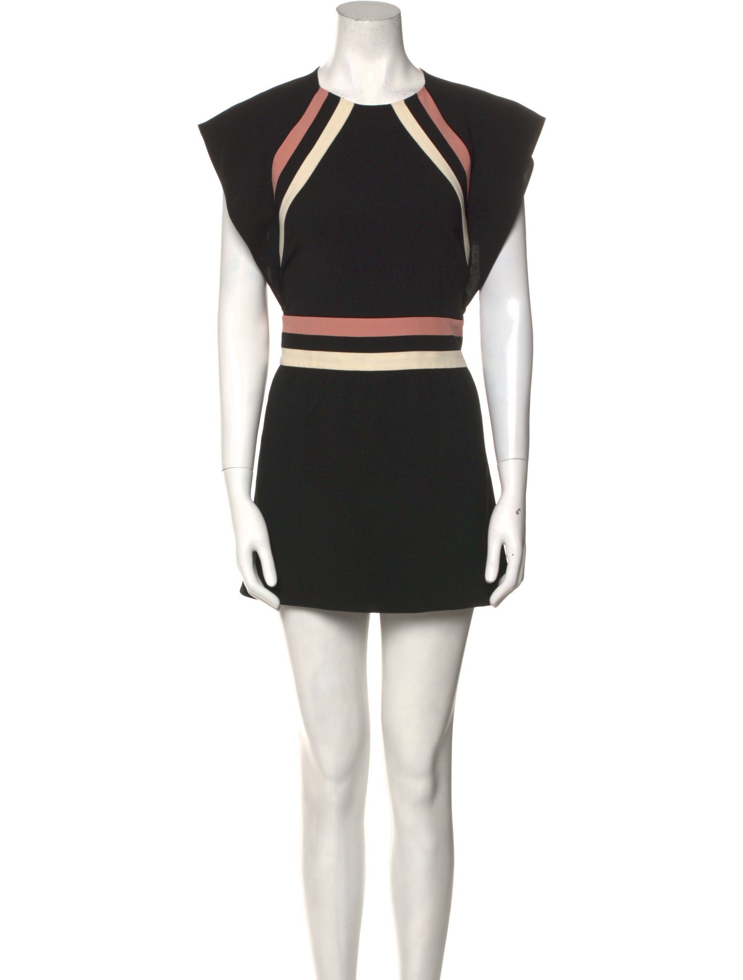 Red Valentino Striped Crew Neck Romper