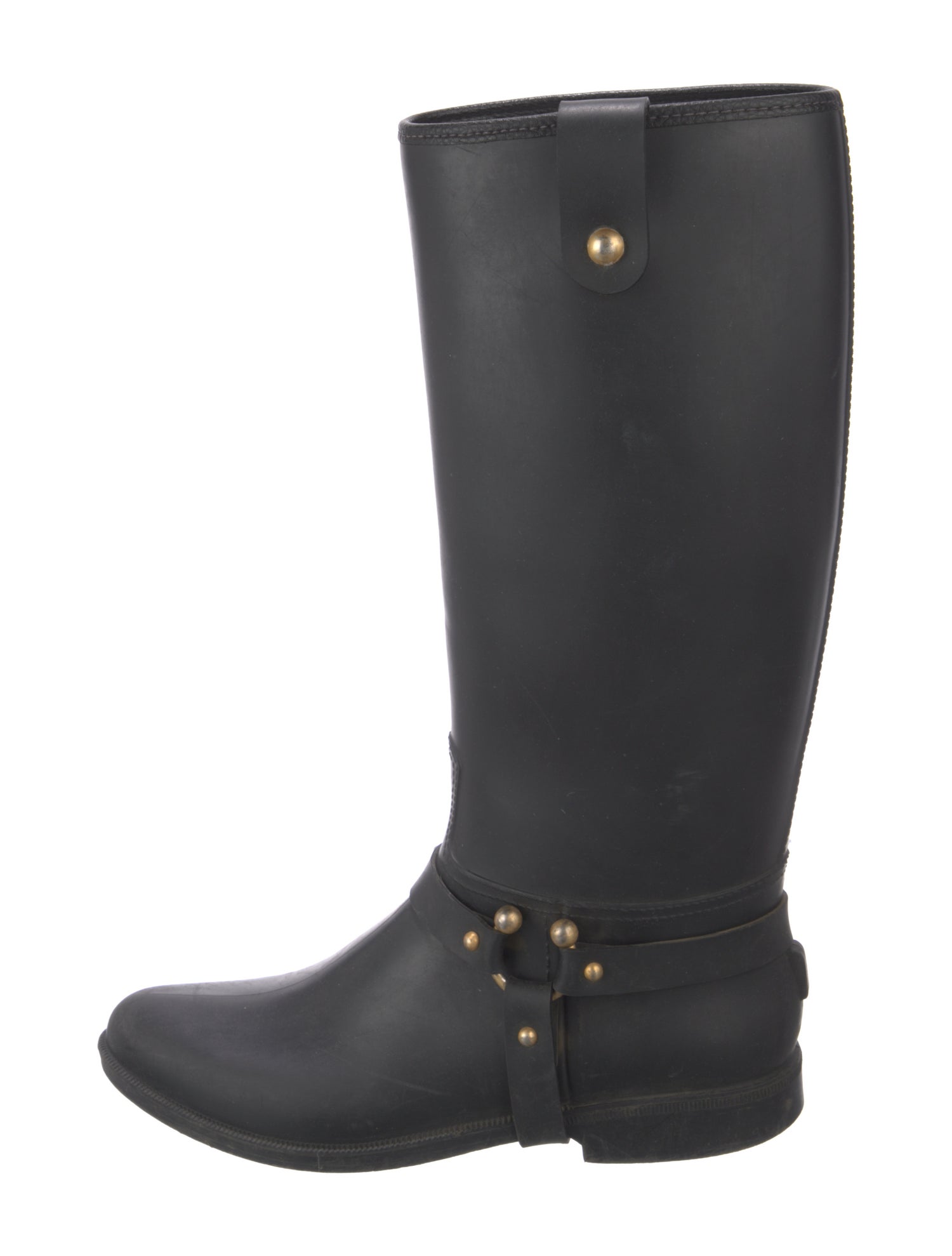 Red Valentino Rubber Studded Accents Rain Boots