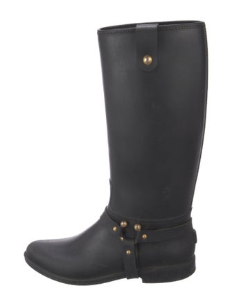 Red Valentino Rubber Studded Accents Rain Boots