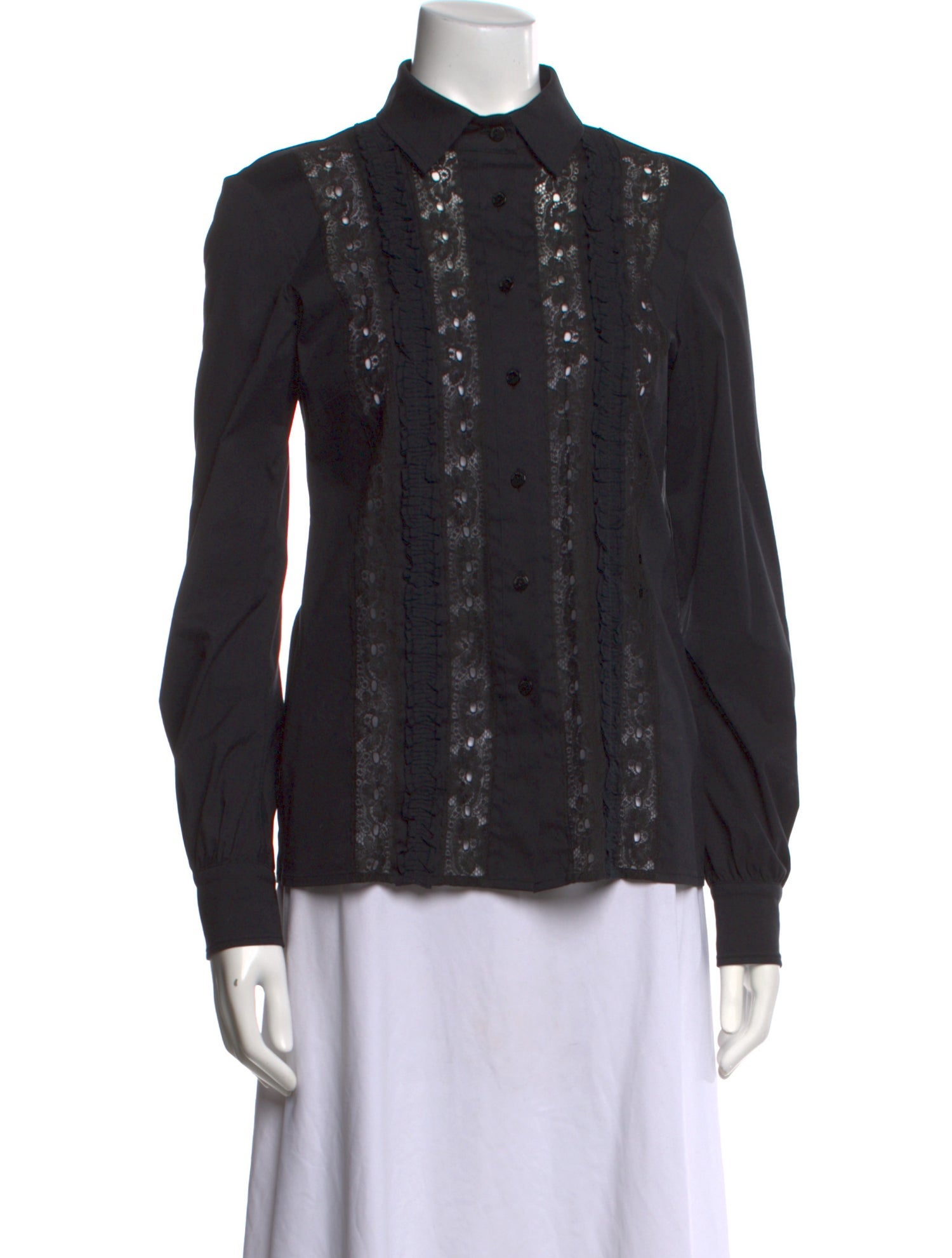 Red Valentino Long Sleeve Button-Up Top