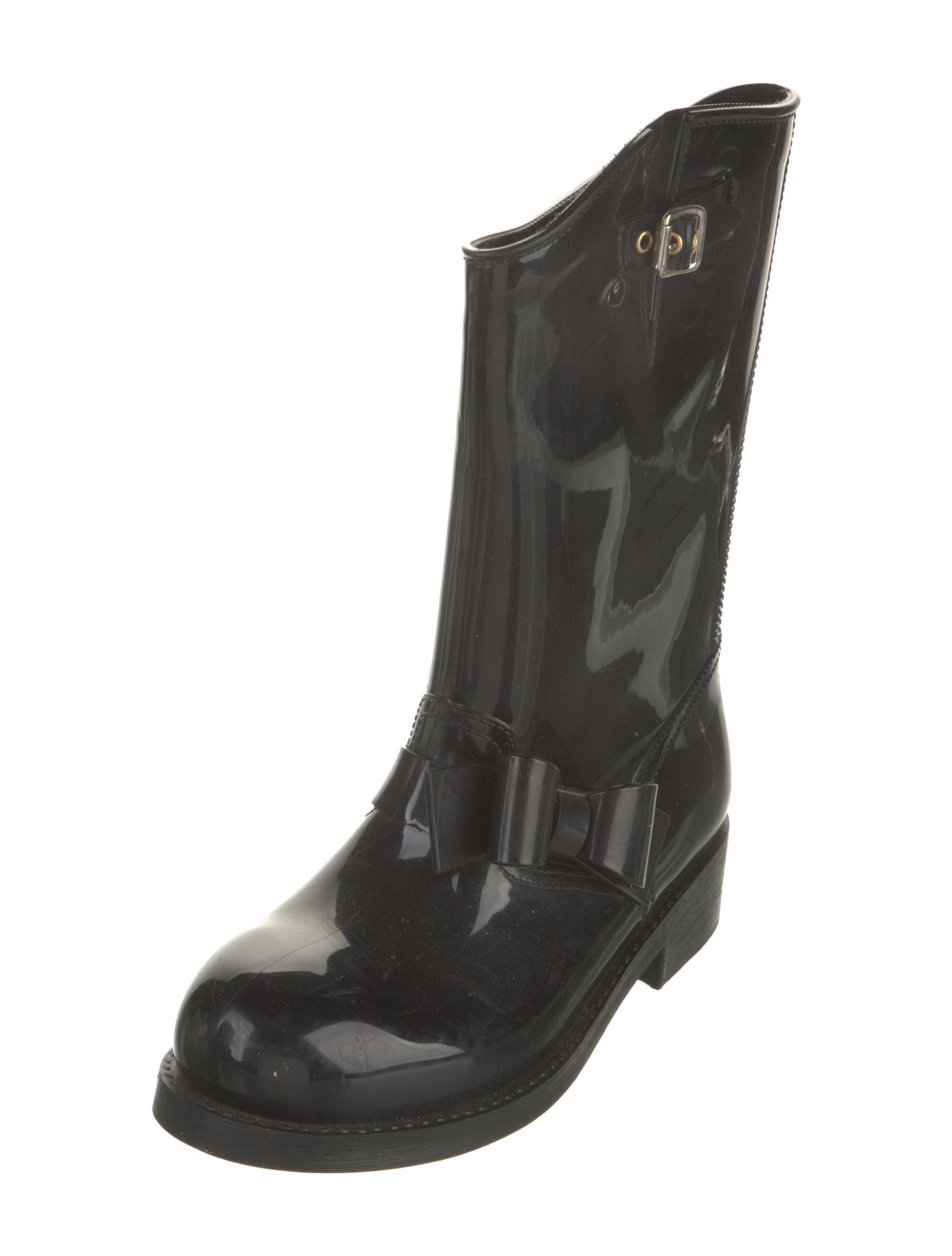 Red Valentino Rubber Bow Accents Rain Boots
