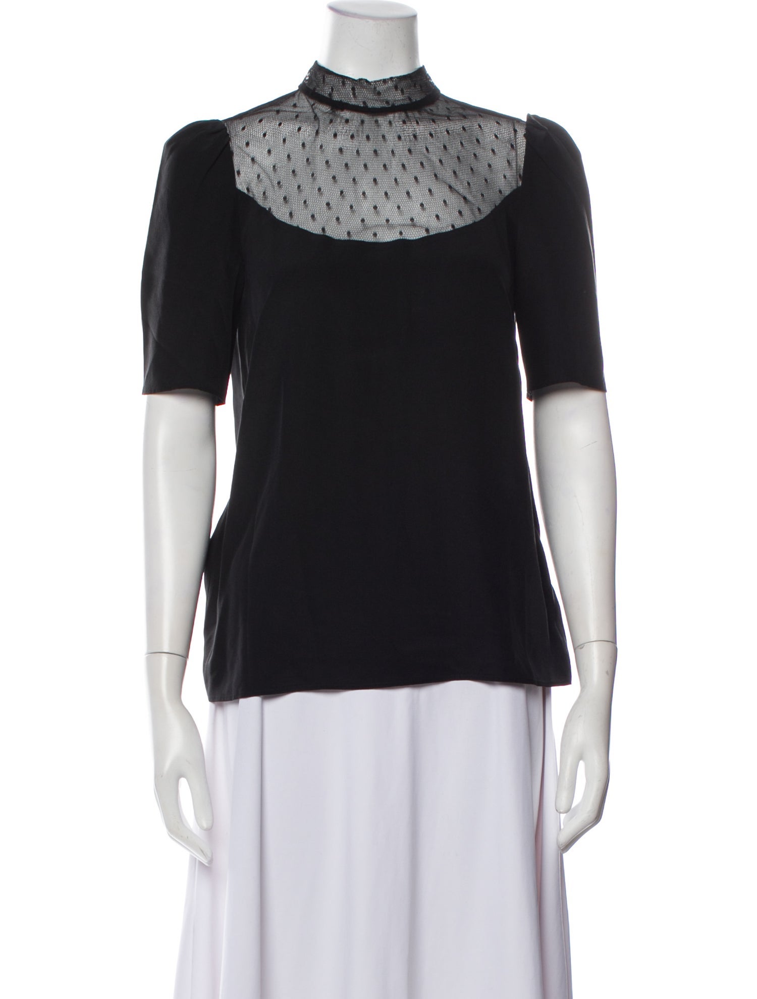 Red Valentino Silk Mock Neck Top