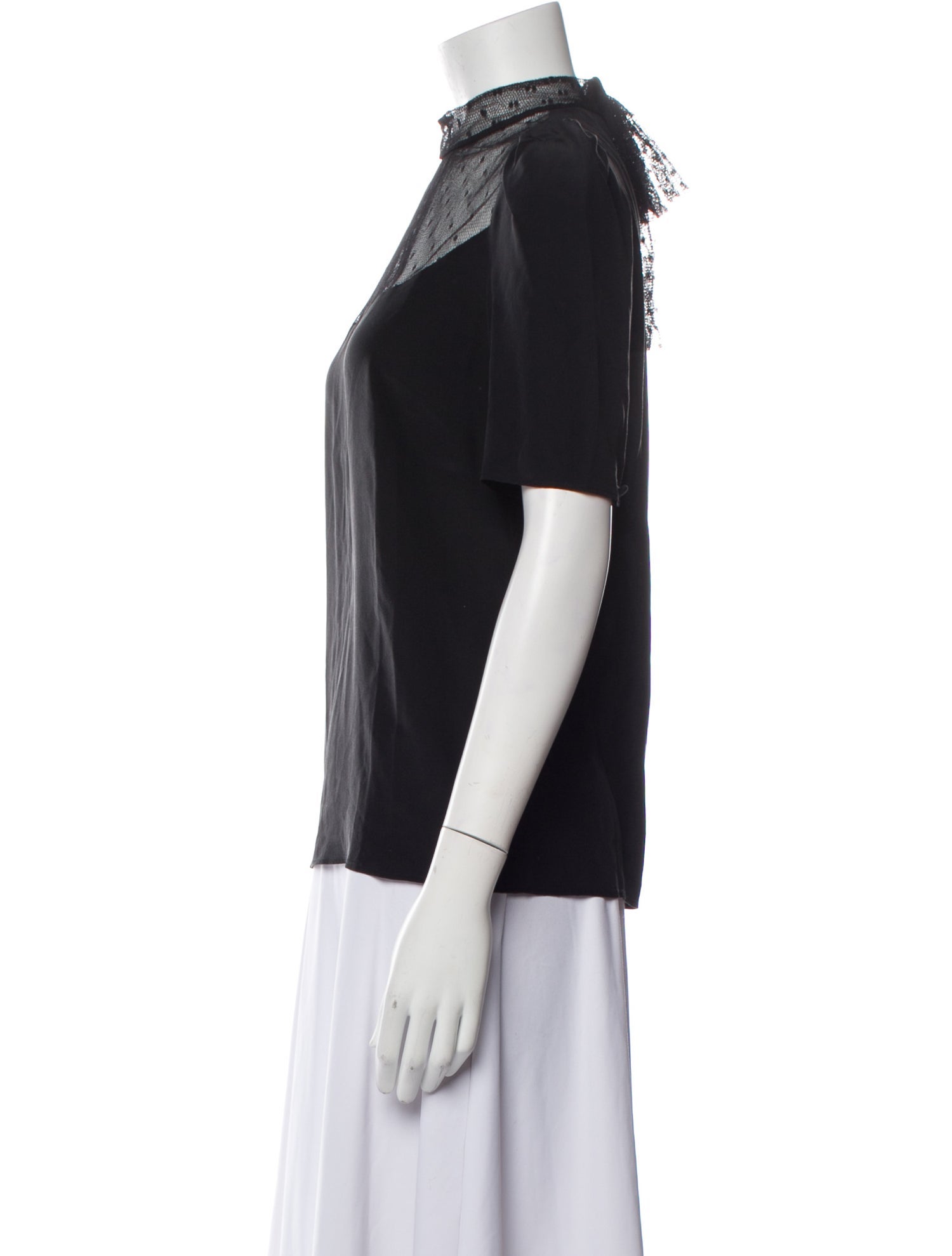 Red Valentino Silk Mock Neck Top