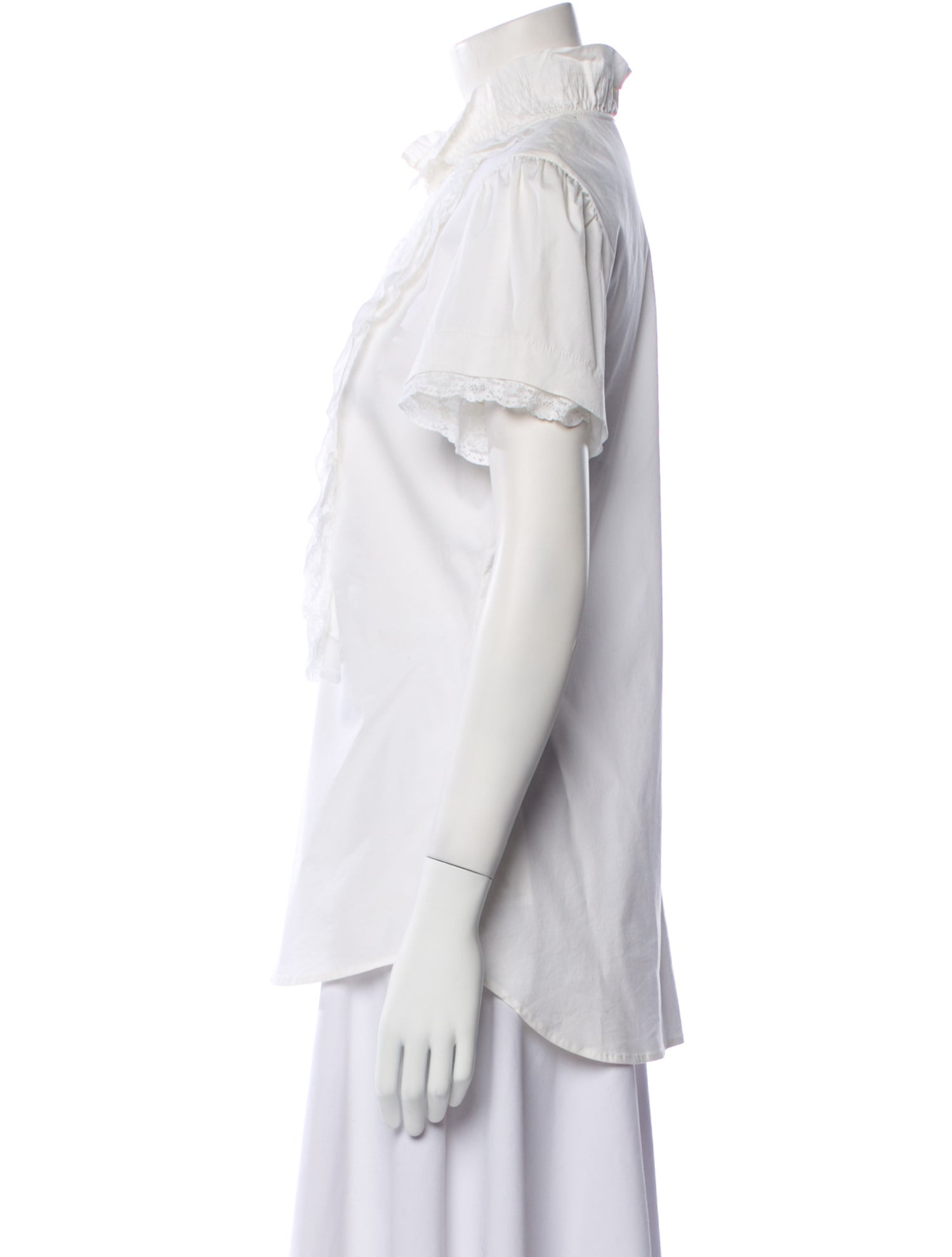 Red Valentino Short Sleeve Button-Up Top