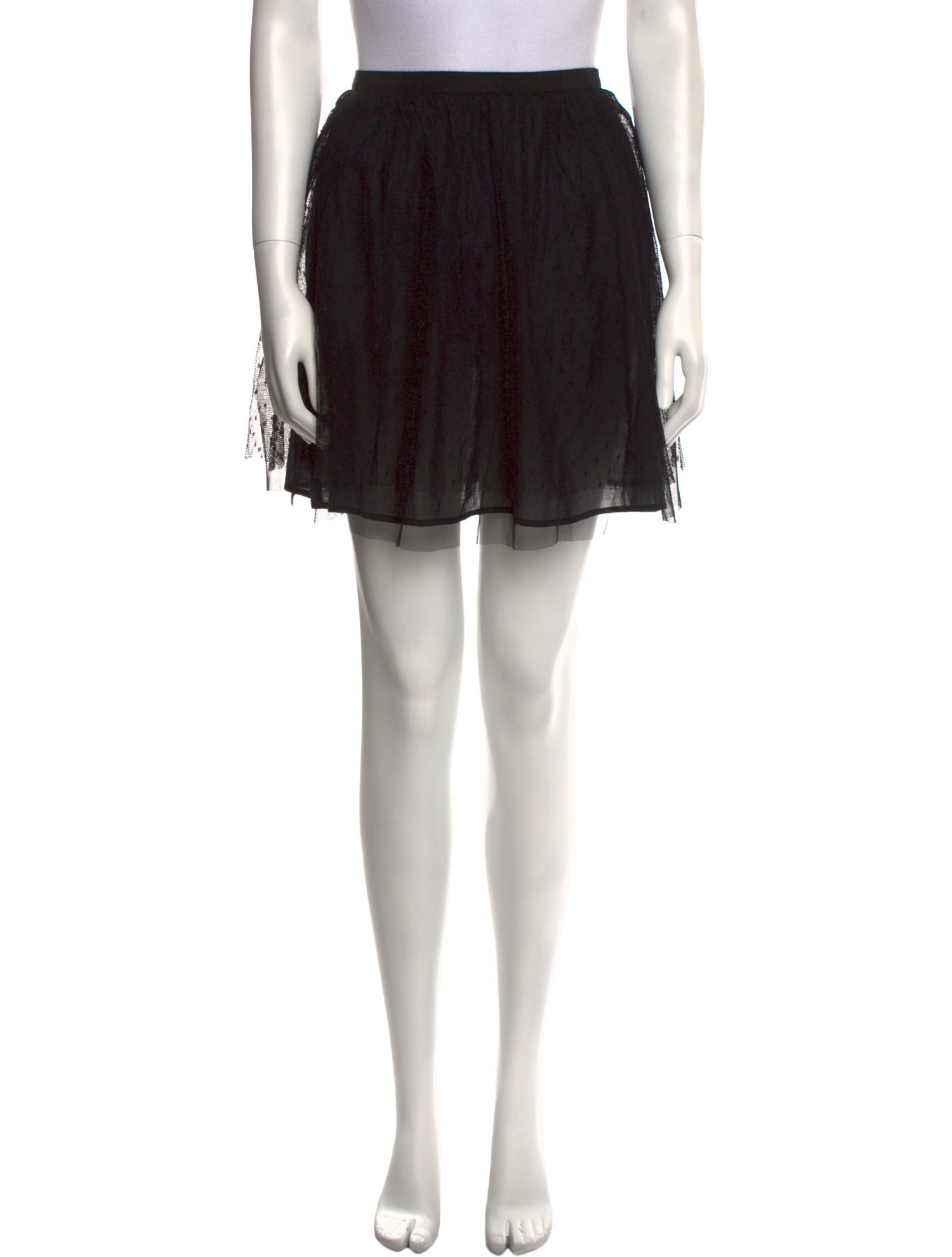 Red Valentino Mesh Accents Mini Skirt