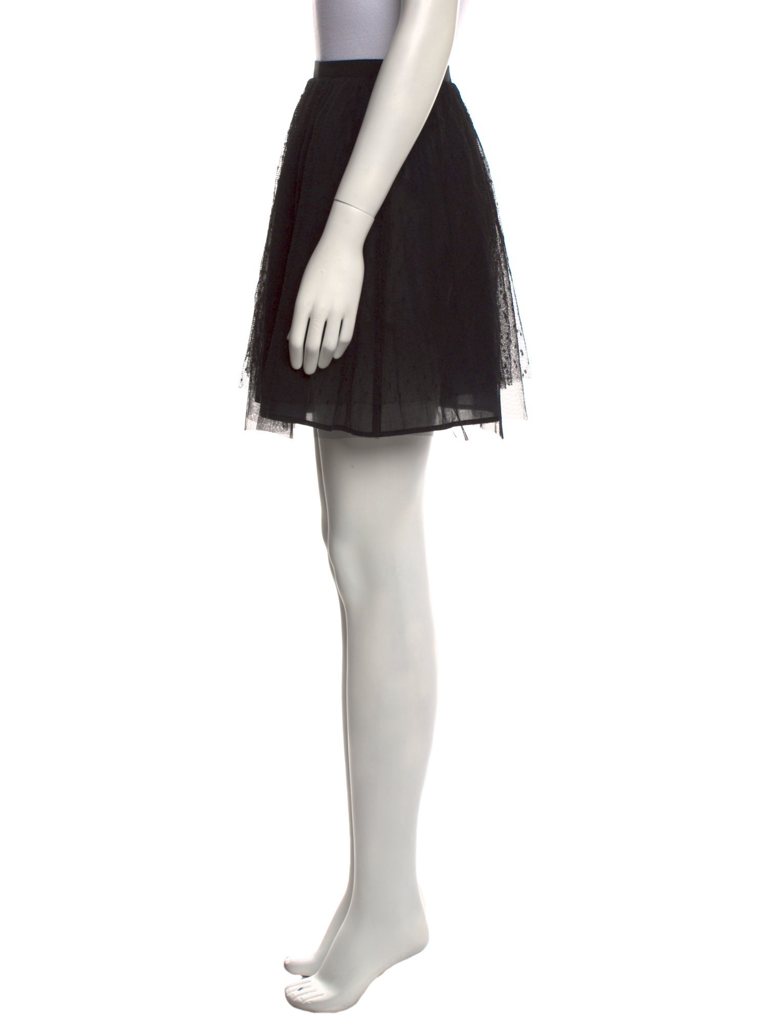 Red Valentino Mesh Accents Mini Skirt