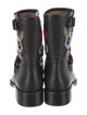Red Valentino Rockstud Accents Leather Moto Boots