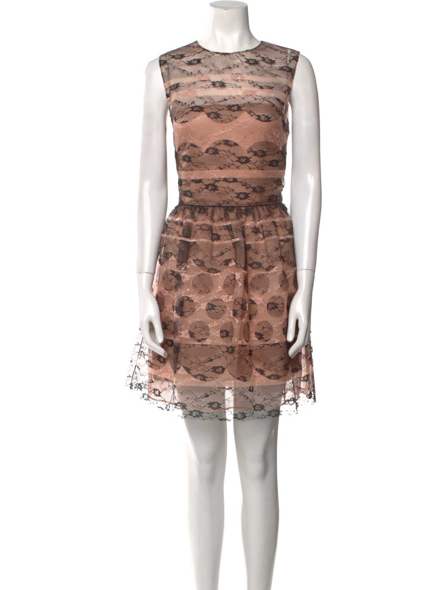 Red Valentino Lace Pattern Mini Dress