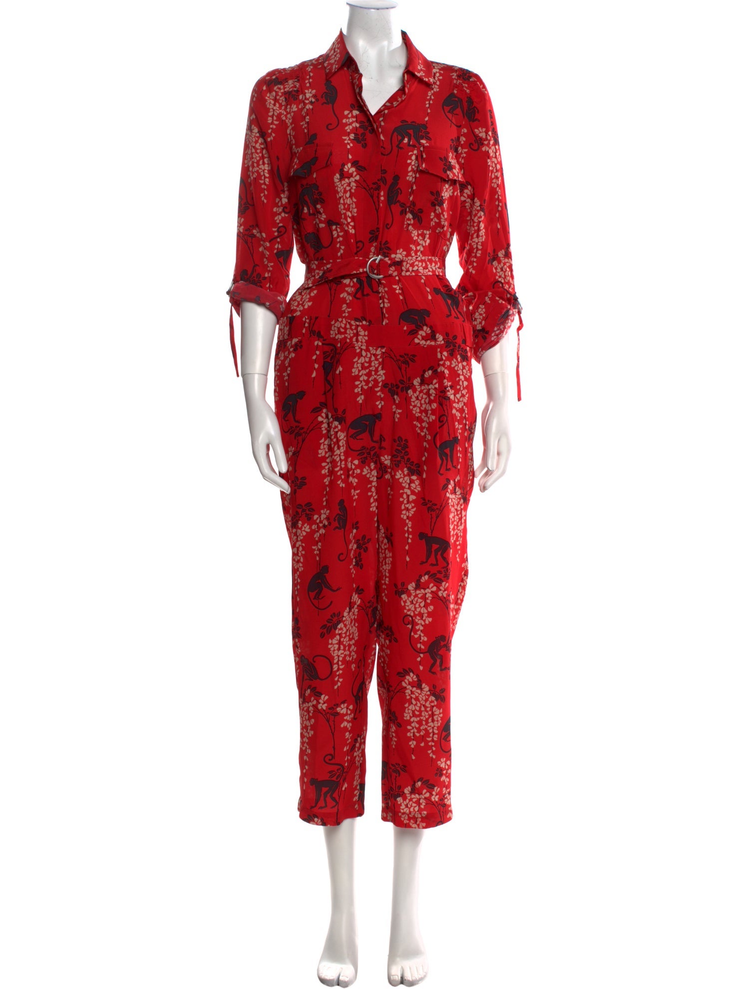 Red Valentino Silk Printed Jumpsuit