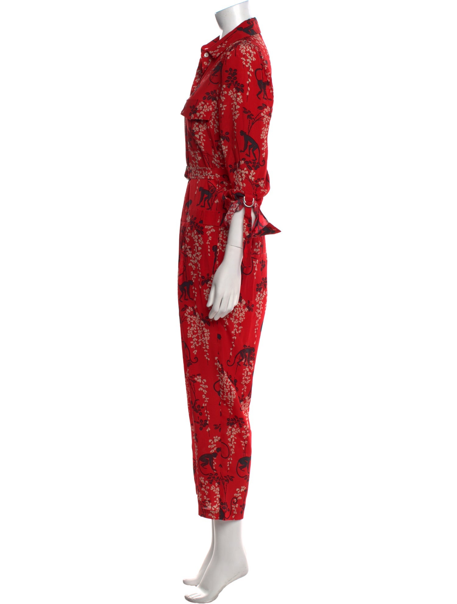Red Valentino Silk Printed Jumpsuit