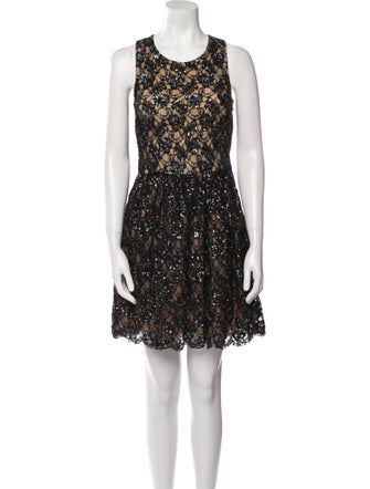 Red Valentino Lace Pattern Mini Dress