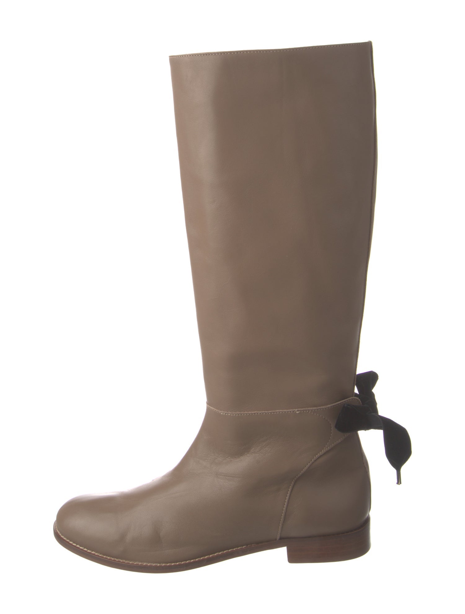 Red Valentino Leather Bow Accents Riding Boots