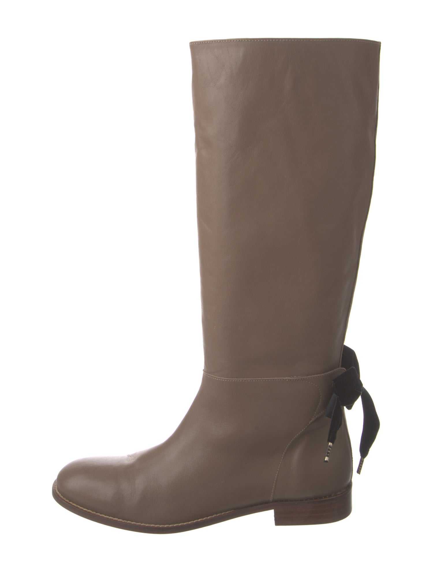 Red Valentino Leather Bow Accents Riding Boots