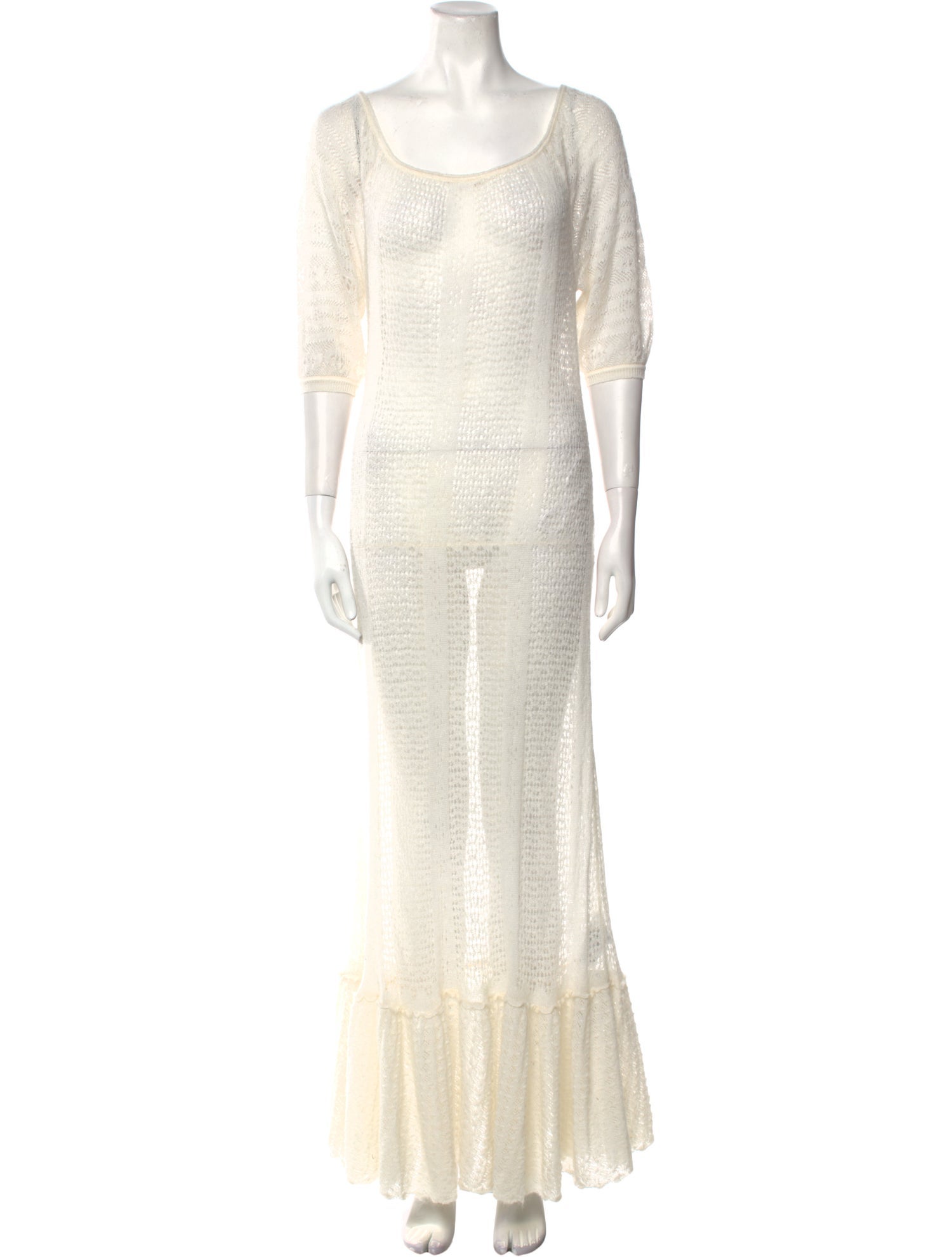 Red Valentino Scoop Neck Long Dress