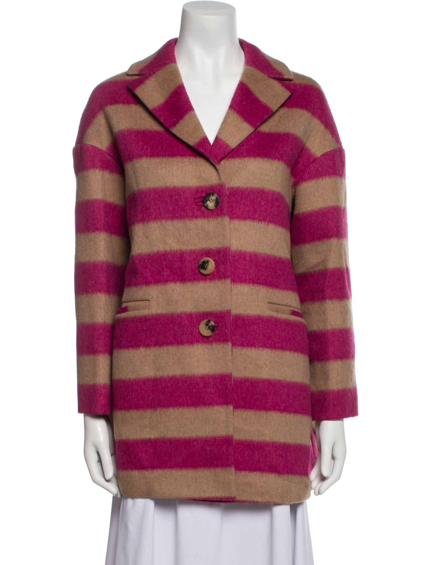 Red Valentino Wool Striped Coat