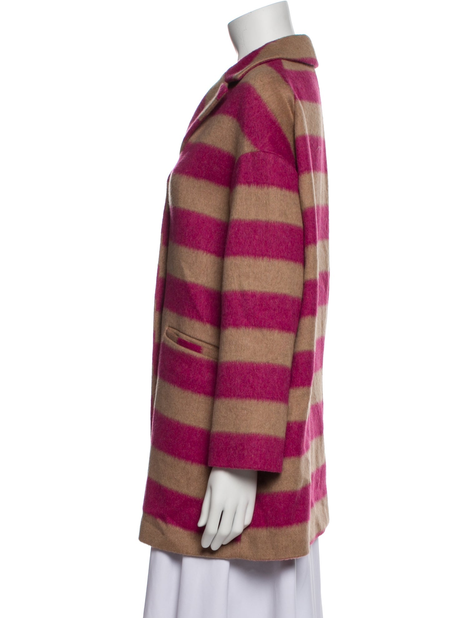 Red Valentino Wool Striped Coat