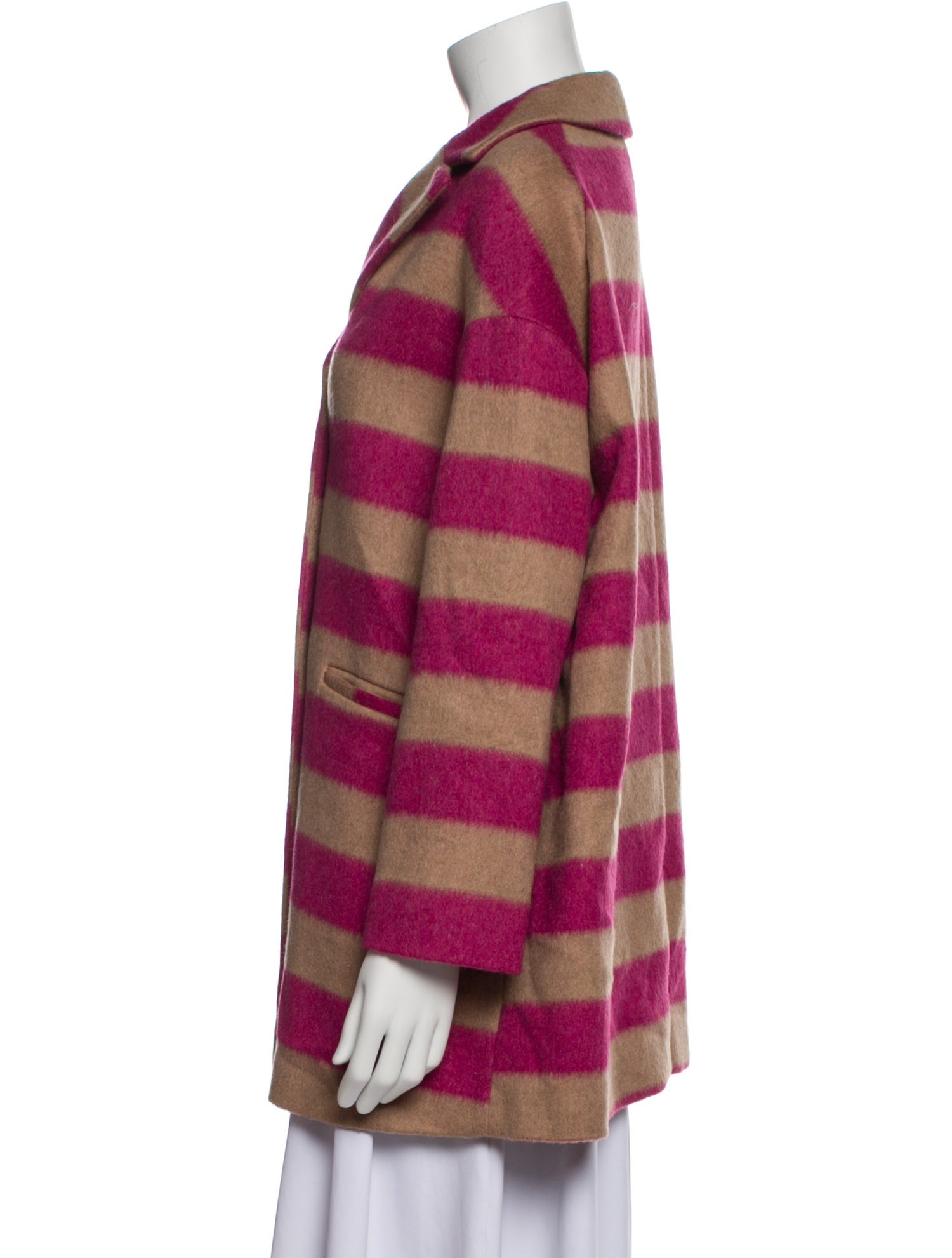 Red Valentino Wool Striped Coat