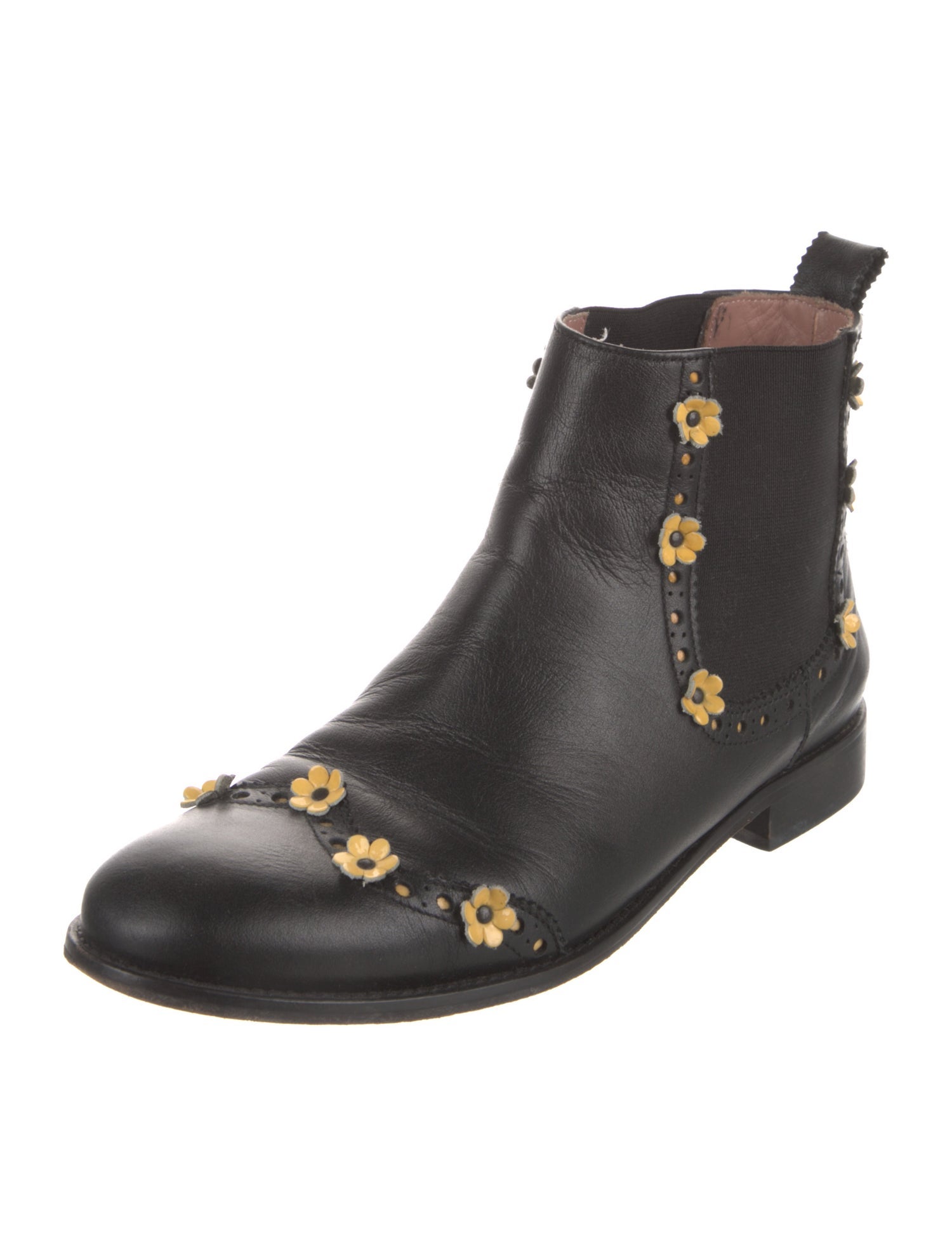 Red Valentino Leather Printed Chelsea Boots