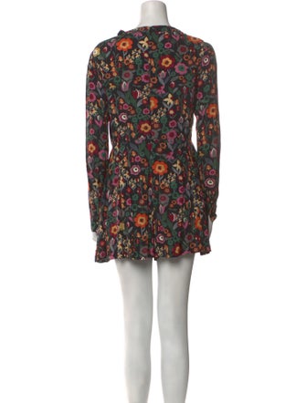 Red Valentino Floral Print Crew Neck Romper